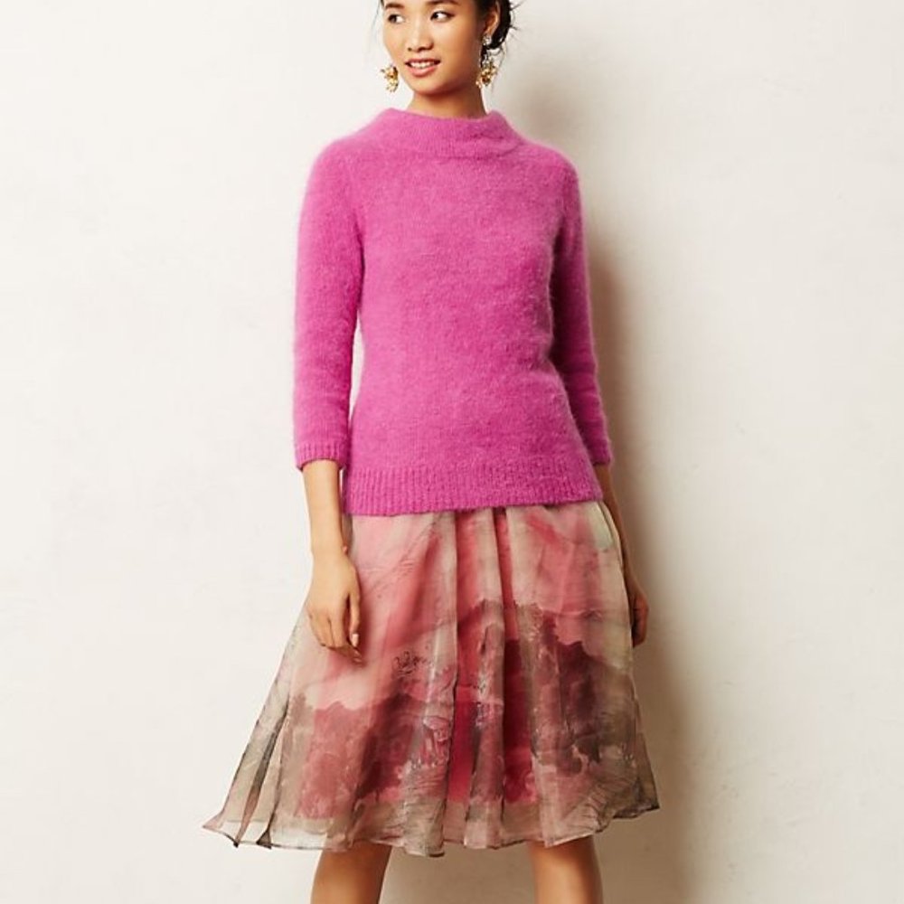 Anthropologie Landscape Organza Skirt size 0